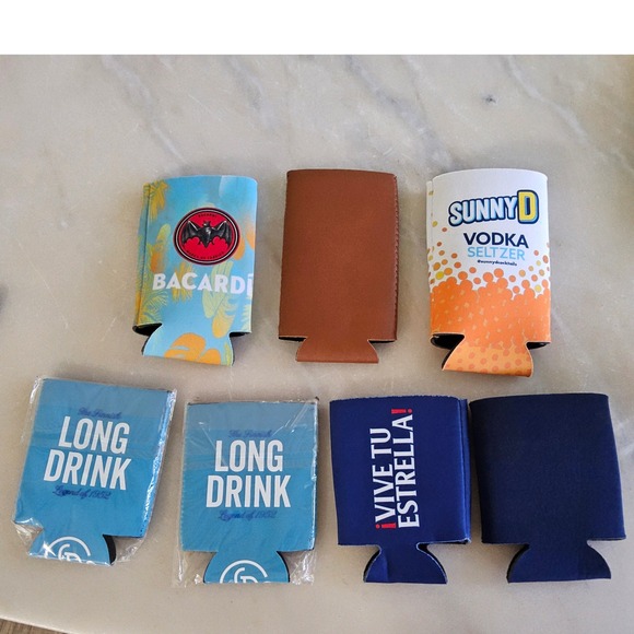 Lot of 7 Beer Can Coolers Koozies‎ Bacardi Sunny D Modelo Long Drink - Picture 6 of 6